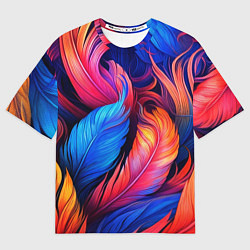 Мужская футболка оверсайз Экзотические перья