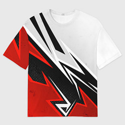 Футболка оверсайз мужская Бело-красная униформа для зала, цвет: 3D-принт