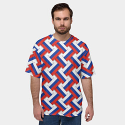 Футболка оверсайз мужская Россия - плетёнка, цвет: 3D-принт — фото 2