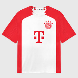 Футболка оверсайз мужская ФК Бавария Мюнхен форма 2324 домашняя, цвет: 3D-принт