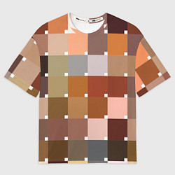 Футболка оверсайз мужская Brown squares, цвет: 3D-принт