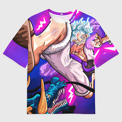 Футболка оверсайз мужская Луффи Бог Ника, цвет: 3D-принт