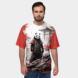 Футболка оверсайз мужская Panda samurai, цвет: 3D-принт — фото 2