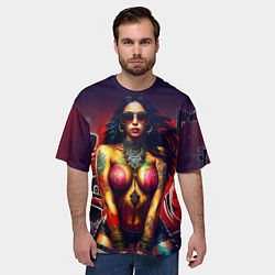 Футболка оверсайз мужская Девушка панк, цвет: 3D-принт — фото 2