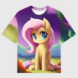 Футболка оверсайз мужская Флаттершай, цвет: 3D-принт