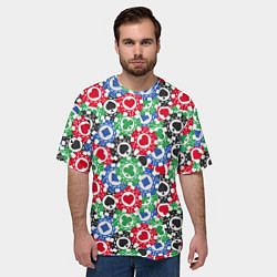 Футболка оверсайз мужская Фишки, Ставки, Покер, цвет: 3D-принт — фото 2