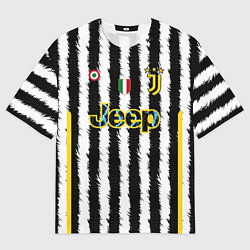Футболка оверсайз мужская Кьеза Ювентус форма 2324 домашняя, цвет: 3D-принт