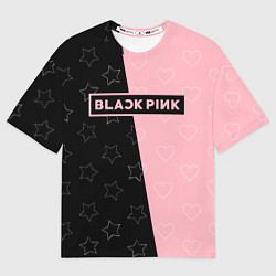 Футболка оверсайз мужская Blackpink - hearts and stars, цвет: 3D-принт