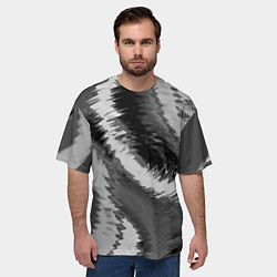 Футболка оверсайз мужская Абстрактный узор в серых тонах, цвет: 3D-принт — фото 2