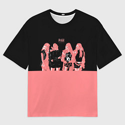 Футболка оверсайз мужская BLACK PINK на черно-розовом, цвет: 3D-принт
