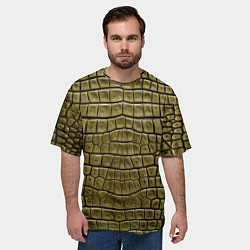 Футболка оверсайз мужская Текстура кожи крокодила, цвет: 3D-принт — фото 2