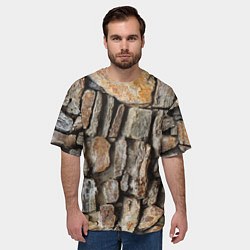 Футболка оверсайз мужская Каменный стиль, цвет: 3D-принт — фото 2