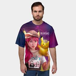 Футболка оверсайз мужская Jisoo and Pikachu, цвет: 3D-принт — фото 2