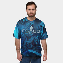 Футболка оверсайз мужская CS GO ice logo, цвет: 3D-принт — фото 2
