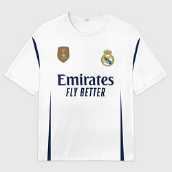 Футболка оверсайз мужская Лука Модрич Реал Мадрид форма 2324 домашняя, цвет: 3D-принт