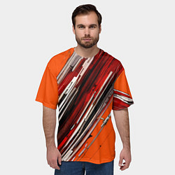 Футболка оверсайз мужская Киберпанк модерн линии, цвет: 3D-принт — фото 2