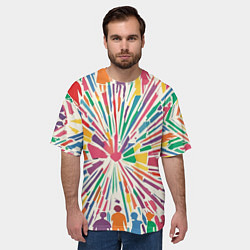 Футболка оверсайз мужская Цветные будни, цвет: 3D-принт — фото 2