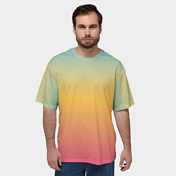 Футболка оверсайз мужская Градиент Персиковый закат, цвет: 3D-принт — фото 2