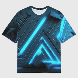 Футболка оверсайз мужская Неоновое свечение из плит, цвет: 3D-принт
