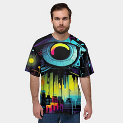 Футболка оверсайз мужская The eye of cyberpunk, цвет: 3D-принт — фото 2