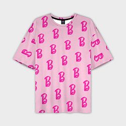 Мужская футболка оверсайз Барби паттерн буква B
