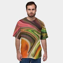 Футболка оверсайз мужская Waves colors, цвет: 3D-принт — фото 2