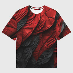 Мужская футболка оверсайз Red black texture