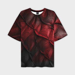 Мужская футболка оверсайз Black red texture