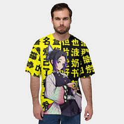 Футболка оверсайз мужская Шинобу кочо и иероглифы, цвет: 3D-принт — фото 2