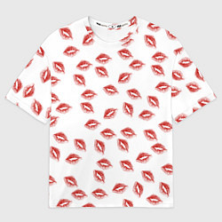 Мужская футболка оверсайз Поцелуи - паттерн