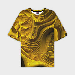 Мужская футболка оверсайз Объемная желтая текстура