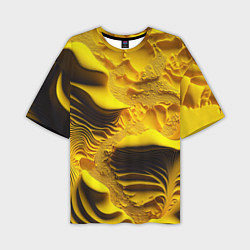 Мужская футболка оверсайз Желтая объемная текстура