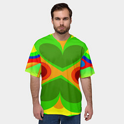 Футболка оверсайз мужская Цветные плавные фигуры, цвет: 3D-принт — фото 2