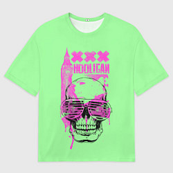 Мужская футболка оверсайз Hooligan - skull