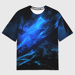 Футболка оверсайз мужская Blue black background, цвет: 3D-принт