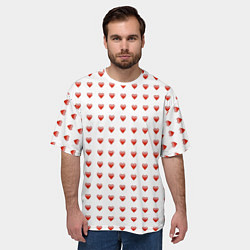 Футболка оверсайз мужская Сердце эмодзи, цвет: 3D-принт — фото 2