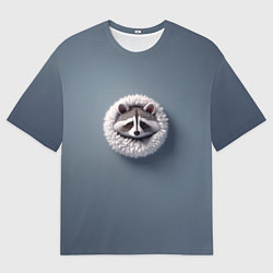 Футболка оверсайз мужская Мордочка маленького енота, цвет: 3D-принт