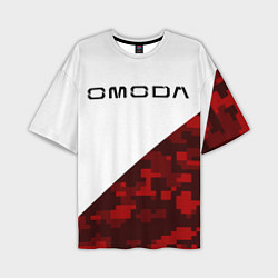 Футболка оверсайз мужская Omoda red white, цвет: 3D-принт