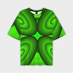 Футболка оверсайз мужская Зеленые овалы, цвет: 3D-принт