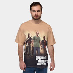 Футболка оверсайз мужская ГТА - персонажи, цвет: 3D-принт — фото 2