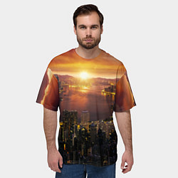 Футболка оверсайз мужская Китай - Гон конг, цвет: 3D-принт — фото 2