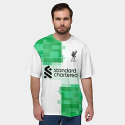 Футболка оверсайз мужская ФК Ливерпуль форма 2324 гостевая, цвет: 3D-принт — фото 2
