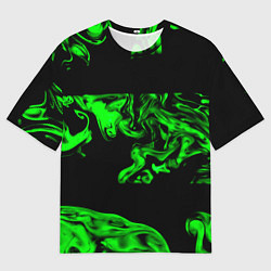 Мужская футболка оверсайз Зеленый светящийся дым