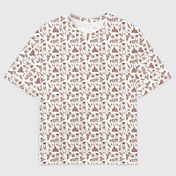 Мужская футболка оверсайз Альпака паттерн