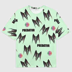 Футболка оверсайз мужская Хищник - логотип, цвет: 3D-принт