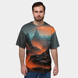 Футболка оверсайз мужская Заброшенная планета, цвет: 3D-принт — фото 2