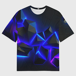 Мужская футболка оверсайз Разлом плит из неона