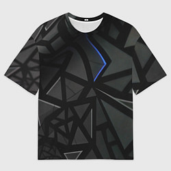 Футболка оверсайз мужская Черные объемные плиты, цвет: 3D-принт