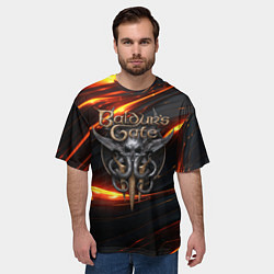 Футболка оверсайз мужская Baldurs Gate 3 logo gold, цвет: 3D-принт — фото 2