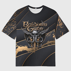 Футболка оверсайз мужская Baldurs Gate 3 logo dark logo, цвет: 3D-принт